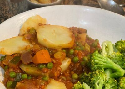Lentil and vegetable hotpot