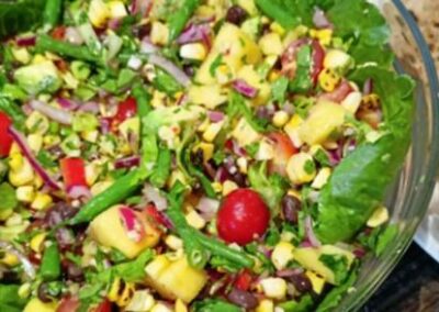 Mango Salad with Coriander Flatbreads